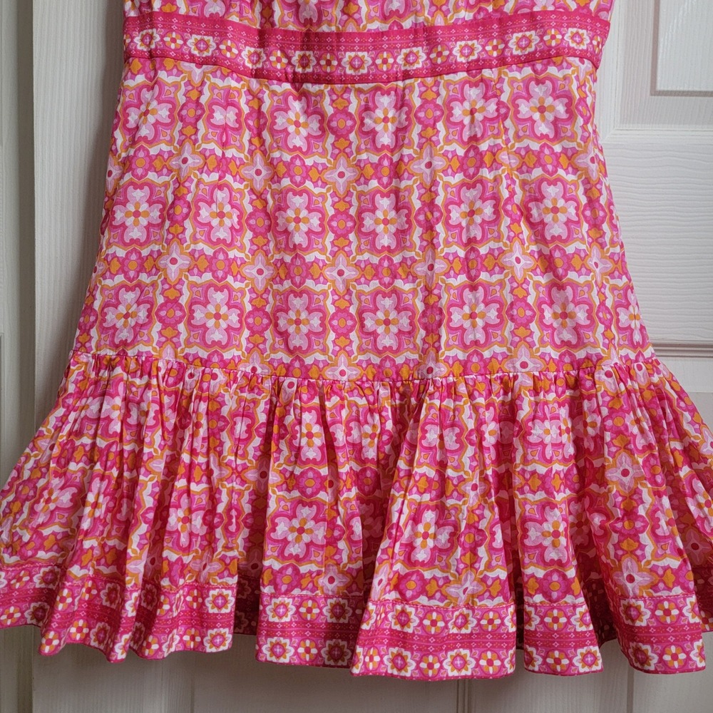 Rebecca Vallance Serafino Printed Peplum Ruffle Mini Dress Organic Cotton 12 - Picture 5 of 12